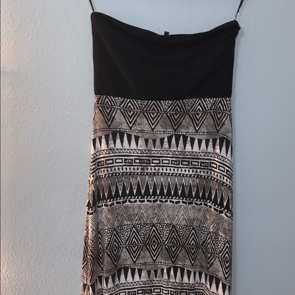 Hurley tribal print strapless maxi dress small